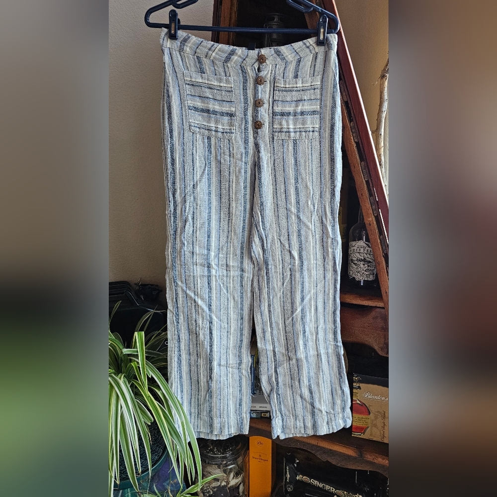 Indigo Rein Blue and White Striped Pants